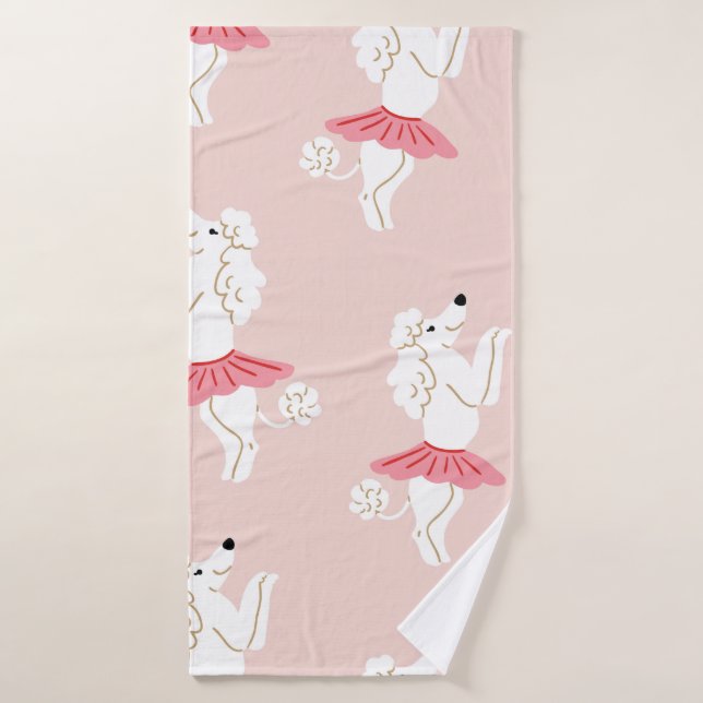 Patrón sin foco con perros de caniche lindos en un (Toalla de baño)