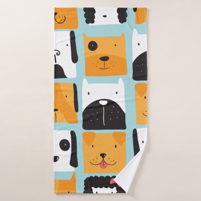 Patrón sin foco con perros lindos.  (Toalla de baño)