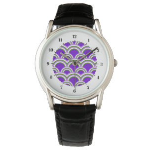 Patrón sin foco con reloj de pulsera de arcos