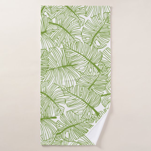 Patrón sin foco Monstera deja el fondo. Flora (Toalla de baño)