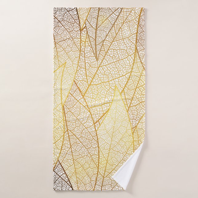 Patrón sin soldadura con hojas de oro (Toalla de baño)