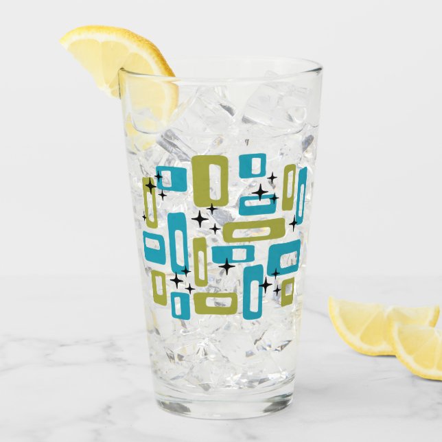 Patrón Starburst Moderno De Mediados Del Siglo (Anverso (hielo))