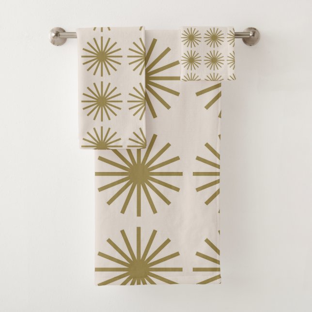 Patrón Starburst Oro y Blanco Lino (In situ)