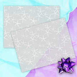 Patrón Starfish Papel de tejido gris plateado