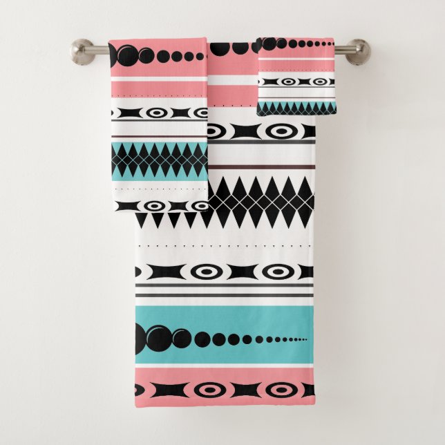 Patrón Suroeste Verano Sombras Azul, Rosa, Blanco (In situ)