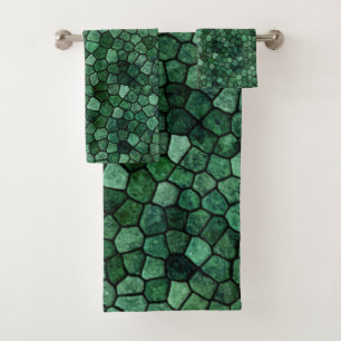 Patrón Terrazo de tracción de cobre de Jade Green