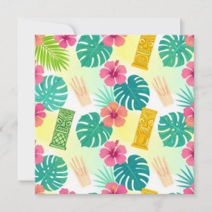 Patrón Tiki Hawaiano Tropical para Bodas Fiestas