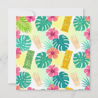 Patrón Tiki Hawaiano Tropical para Bodas Fiestas