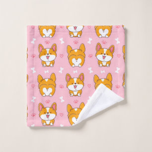 Patrón transparente de corgi feliz