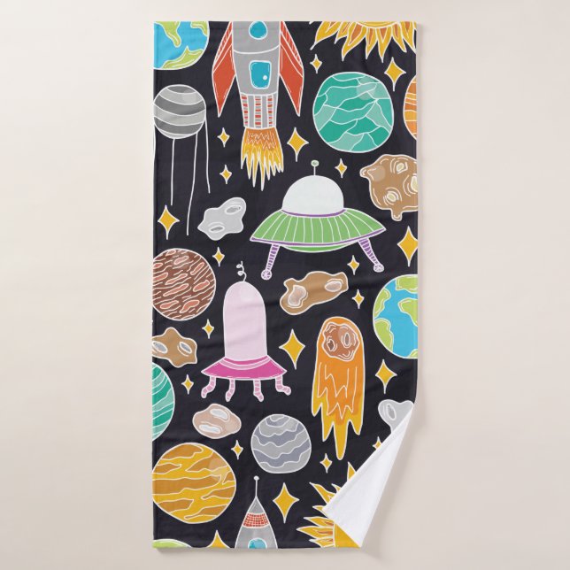 Patrón transparente dibujado a mano con doodle sp (Toalla de baño)