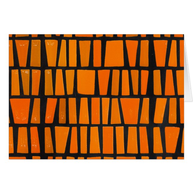 Patrón tribal africano naranja y negro (Anverso (Horizontal))