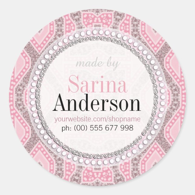 Patrón Tribal Batik Rosa Hecho Por Pegatinas De Et (Anverso)