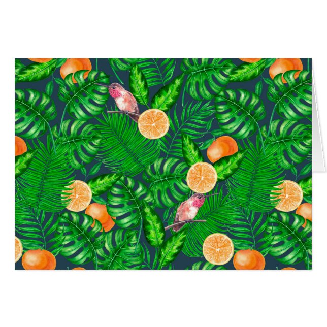 Patrón tropical, colibríes (Anverso (Horizontal))