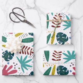 patrón tropical con hojas coloridas