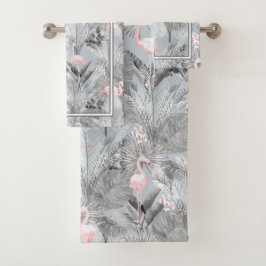 Patrón tropical de orquídeas flamíngo ID868 Bath T