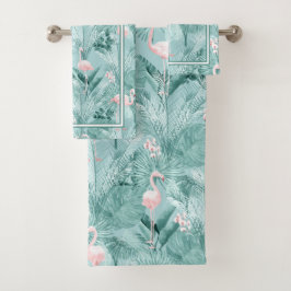 Patrón tropical de orquídeas flamíngo ID868 Bath T
