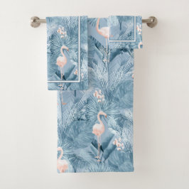 Patrón tropical de orquídeas flamíngo ID868 Bath T