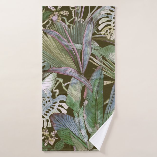 Patrón tropical sin soldadura con flores tropicale (Toalla de baño)