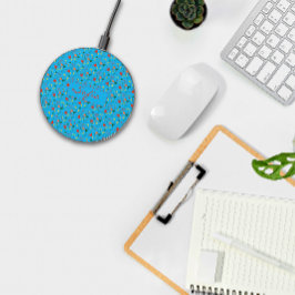 Patrón turguesa flores silvestres adormidera roja