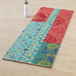 Patrón Turquesa Rojo ORIENTAL - Yoga Mat