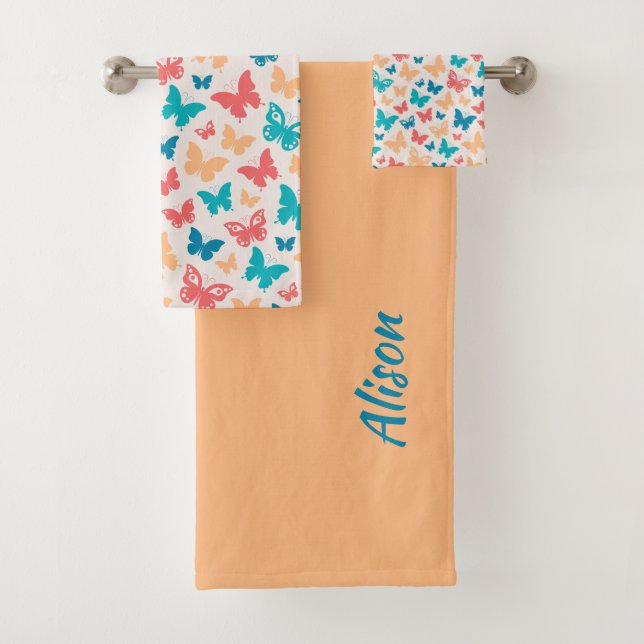 Patrón turquesa rosa beige de polimariposas (In situ)