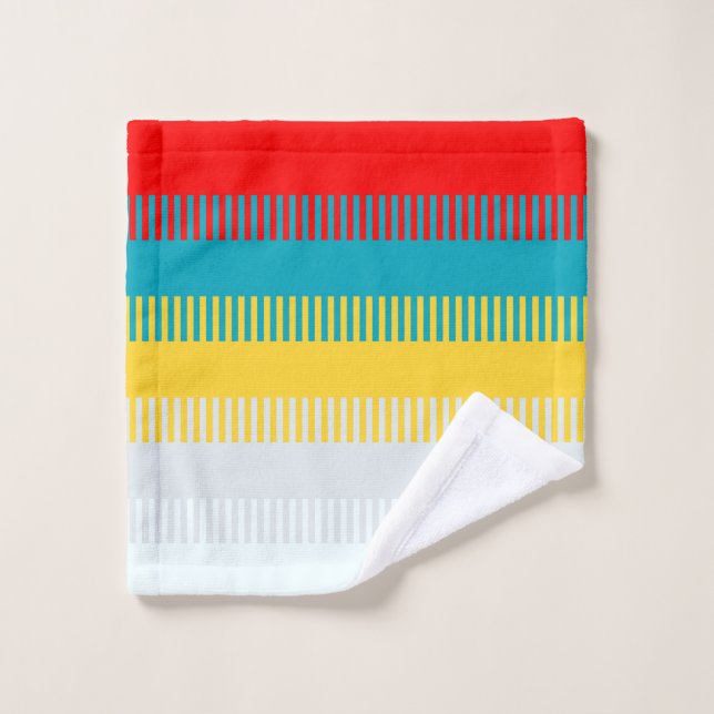 Patrón único de Moda gris blanco amarillo rojo azu (Toallita)