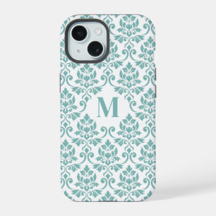 Patrón Verde azulado de Feuille Damask (Personaliz