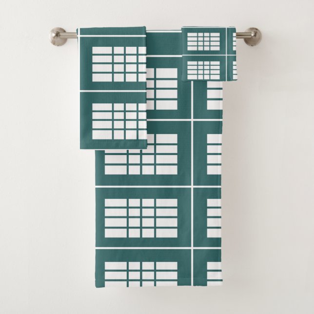 Patrón verde azulado de rayas blancas elegante mod (In situ)