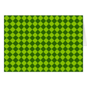 Patrón verde de diamantes por tarjeta de felicitac