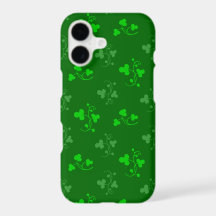 Patrón verde de Shamrock en estuche para iPhone ve