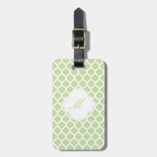 Patrón verde marroquí con etiquetas de equipaje de