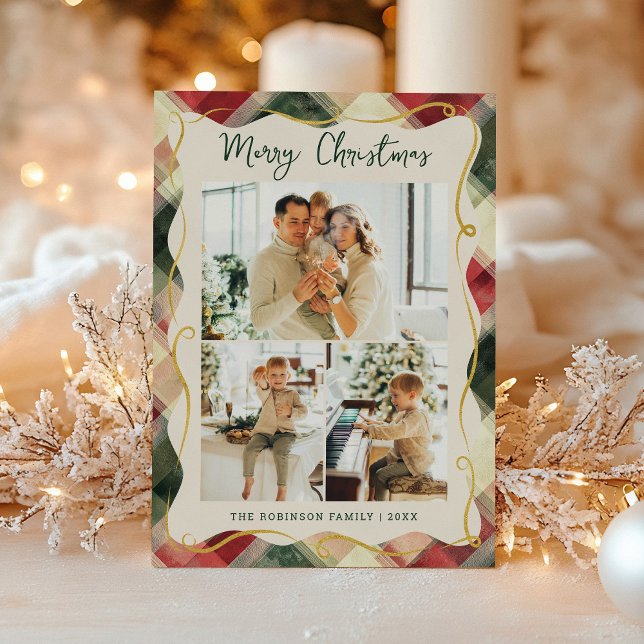 Patrón verde rojo de plástico Feliz Navidad 3 Foto (Subido por el creador)