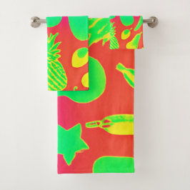 Patrón vibrante de frutas de neón