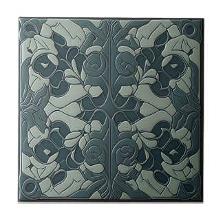 patrón vintage art nouveau cerámica azulejos
