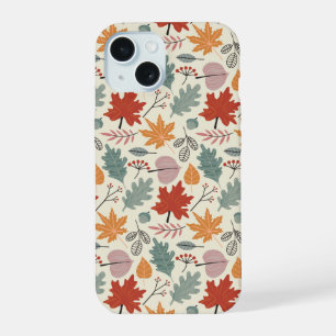 Patrón Vintage de Hojas y Bellotas de Otoño
