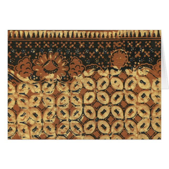 Patrón vintage indonesio de Batik Kawung rústico (Anverso (Horizontal))