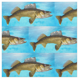 Patrón Walleye sobre la tela azul