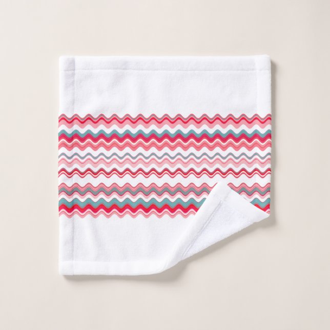 Patrón Zigzag de onda azul rosa (Toallita)