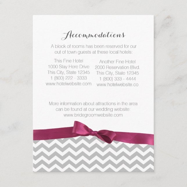 Patrón Zigzag moderno y tarjeta de información Bow (Anverso)