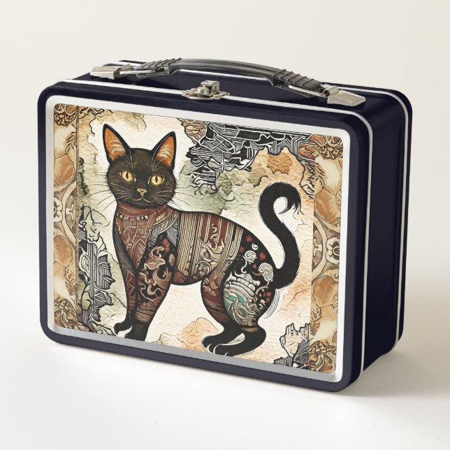 Patrona de Batik, gato de Batik, gato negro, estil (Anverso)