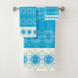 Patronato floral azul y blanco