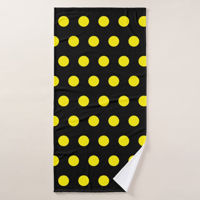 Patrones de abejorros con puntos de polka amarillo (Toalla de baño)