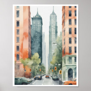 Patrones de acuarela paisajes urbanos Arte mural