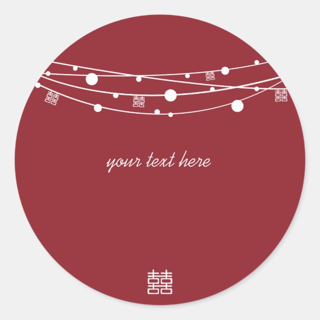 Patrones de doble felicidad Pegatinas de casamient (Anverso)