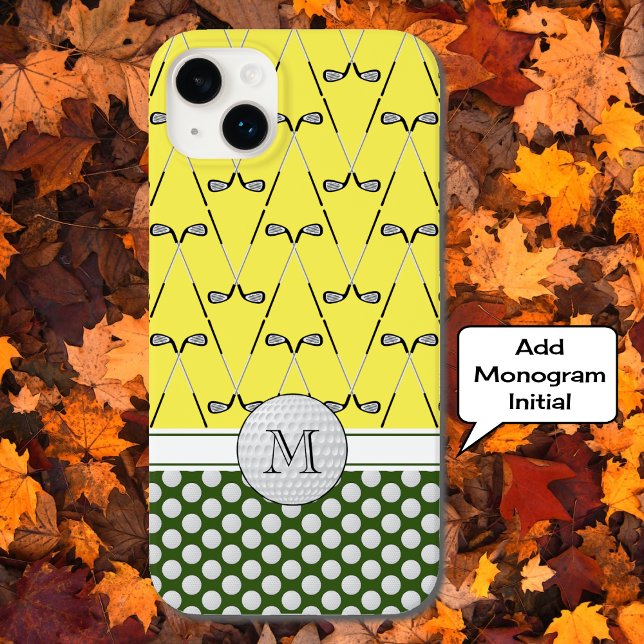 Patrones de golf de monograma (Example for the iPhone 14, style 'Barely There')