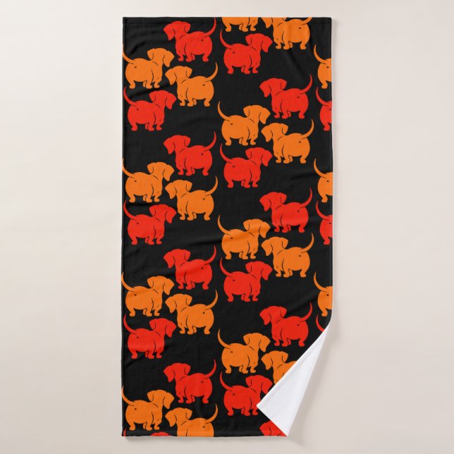 Patrones de perro de Dachshund alemanes (Toalla de baño)