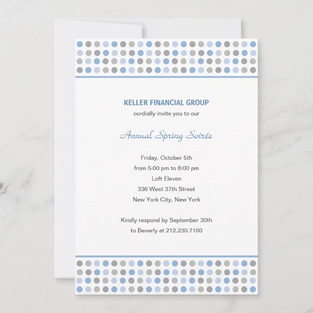 Patrones de puntos Invitación de empresa/empresa (Anverso)