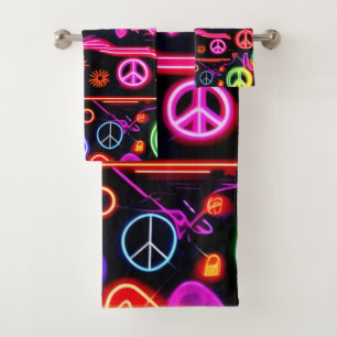 Patrones de símbolos de Neon Peace