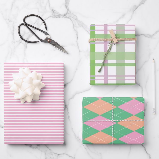Patrones divertidos y coloridos envoltura de papel (Anverso)