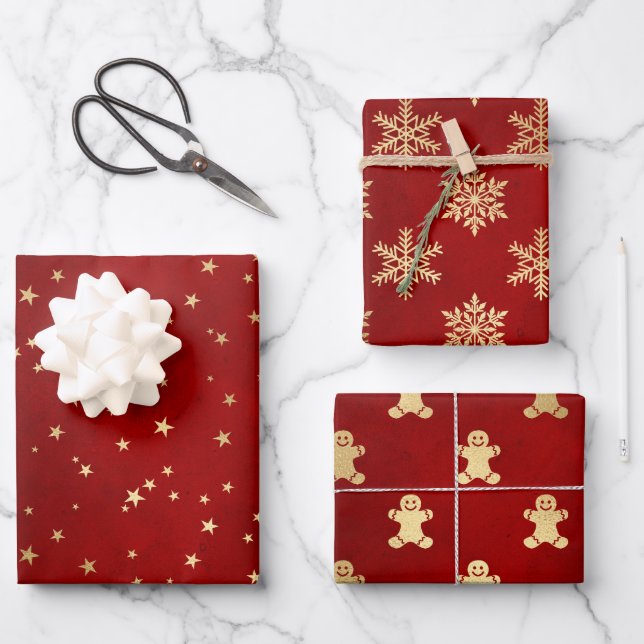 Patrones festivos de Navidad de invierno con papel (Anverso)